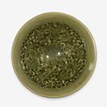A small Chinese 'Yaozhou' celadon glazed conical bowl, Northern Song dynasty (960–1127)