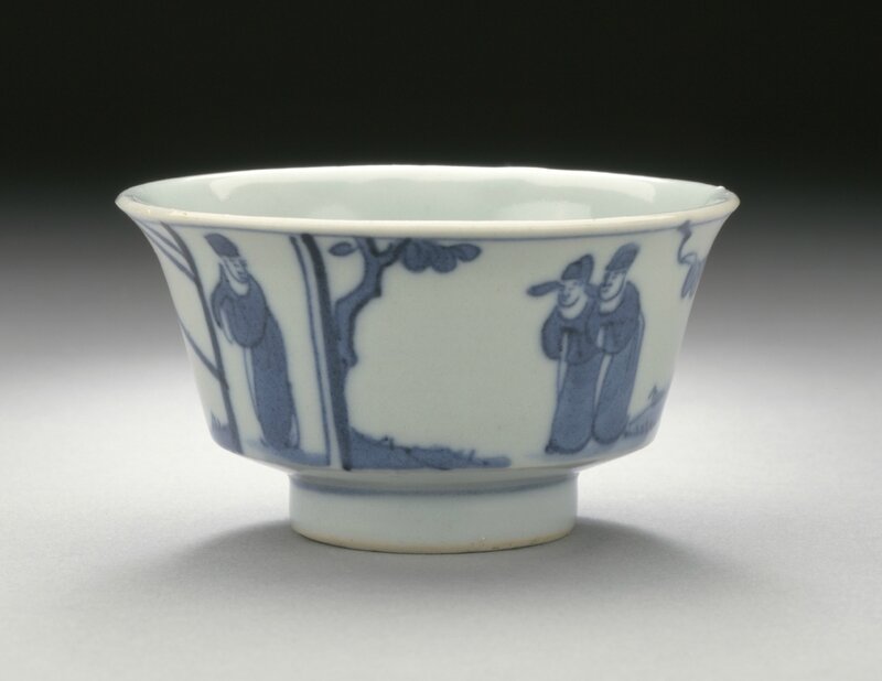 Cup (Bei) with Four Figures, Ming dynasty, Chongzhen mark and period, 1628-1644