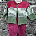 Rhubarbe & framboise le gilet 12 mois