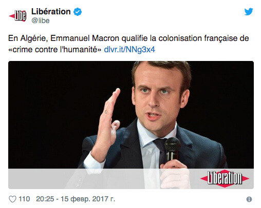 Macron, 2017, colonisation crime