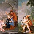 Ecole française. allégorie de l'hiver et du printemps. xixème siècle