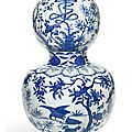 A large blue and white double-gourd vase, jiajing mark and period (1522-1566)