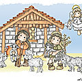 La petite histoire de la nativité - un livre pop-up inédit (4) : les bergers répondent à l'appel de l'étoile