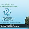 Invitation au prix international théophile legrand de l'innovation textile 2012 le 7 octobre à l'abbaye royale de chaalis