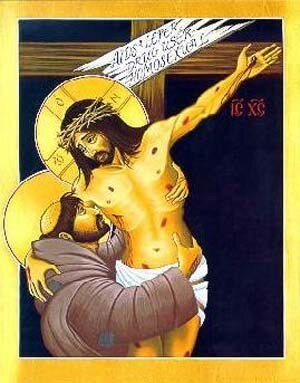 icône de Saint François et Jésus