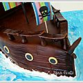 Gâteau bateau pirate, anniversaire enfant - nîmes