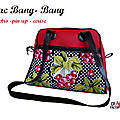 Sac BANG-BANG Retro / Pin Up / cerise et pois bagage week end