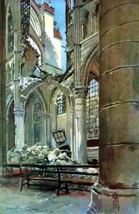 Intérieur cathéd de Soisson 1915