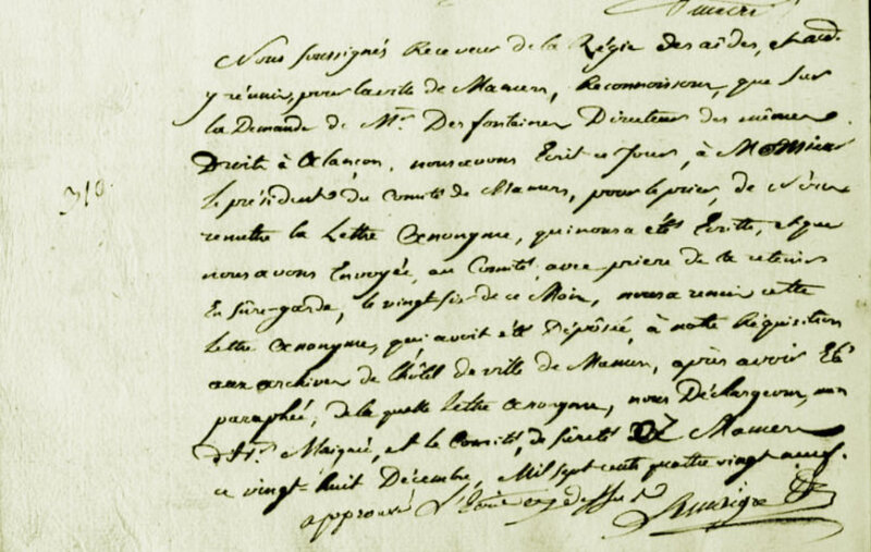 Les 26 et 28 décembre 1789 à Mamers : droits d’aides, le receveur menacé par lettre anonyme.