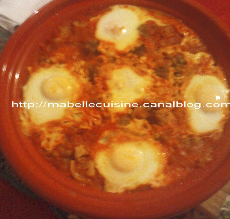 Tajine de kefta(viande hachè) aux oeufs et petits pois Cuisine