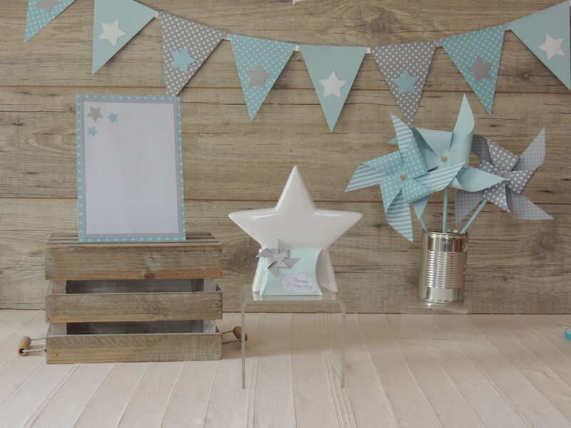 Bapteme Etoile Et Nuage Bleu Pastel Et Gris Deco La Fee Poudree Le Blog