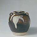 A splashed glazed jar, Jiaxian kiln, Tang dynasty, high 17cm, 10