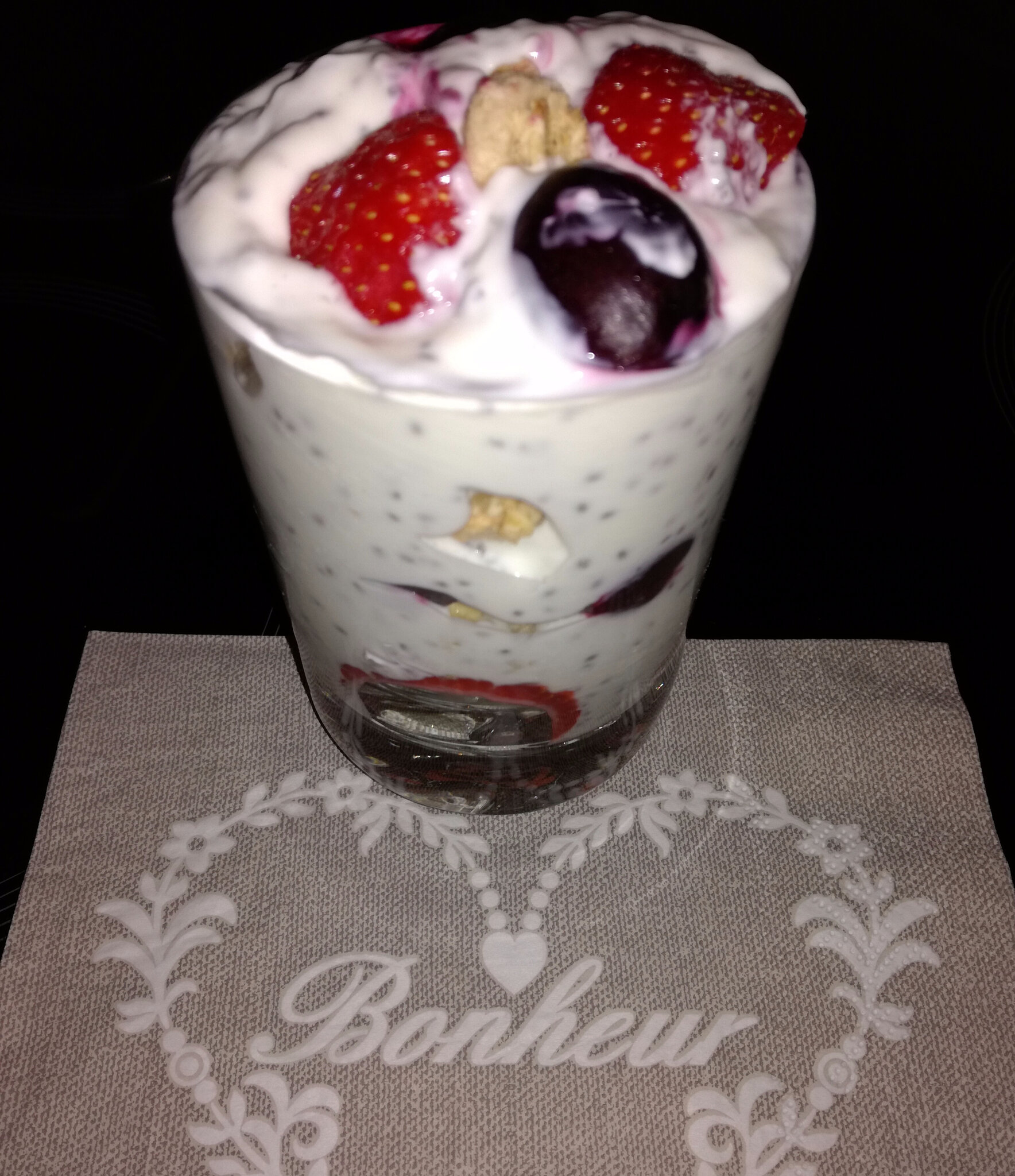 Fromage blanc, chia, muesli et fruits rouges Quand le régime reste