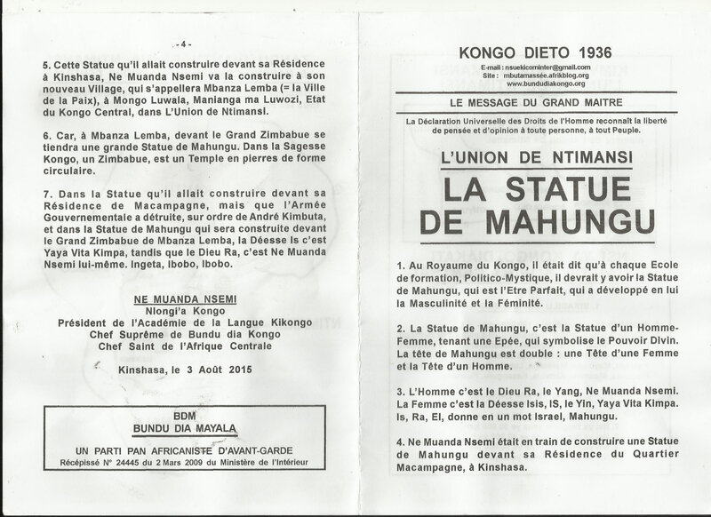 LA STATUE DE MAHUNGU a