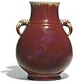 A flambé-glazed hu-shaped vase, qing dynasty, 19th century