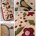 Etui à fermoir détails recto des appliqués