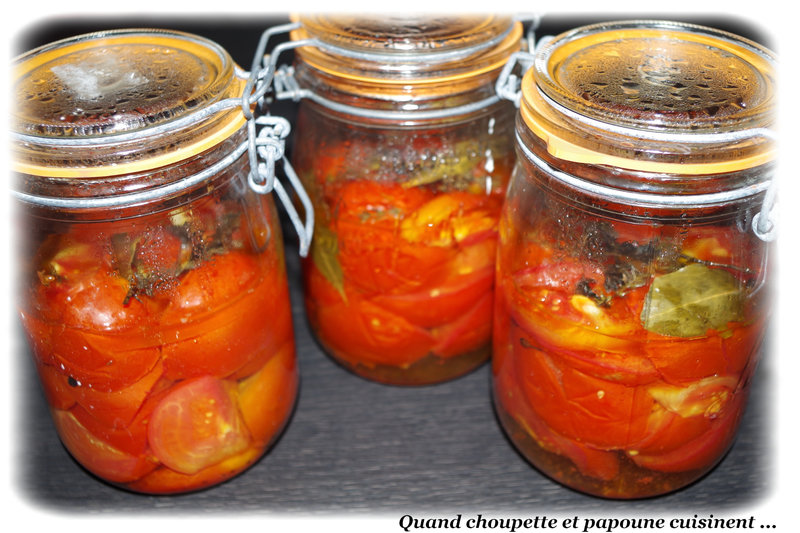 conserves de quartiers de tomates aux aromates-1337