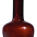 A rare imperial amber-colour glass bottle vase, Qianlong wheel-cut four-character mark within a double square and of the period (1736-1795)