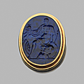 Broche. lapis-lazuli et or. intaille, xviie siècle