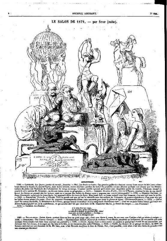 journal amusant 29 juin 1872, sculptures