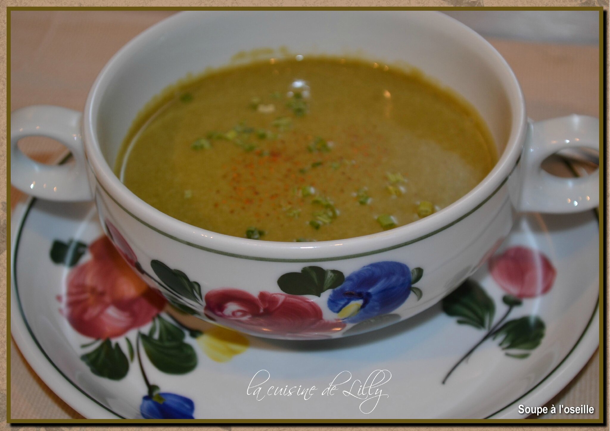 Soupe à l'oseille La cuisine de Lilly Soupe à l'oseille La cuisine de Lilly