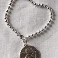 Bracelet boules argent et médaille Ange Moyen