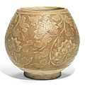 A rare 'Cizhou' 'lotus' jar, Northern Song dynasty