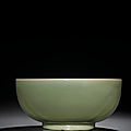 A rare large Longquan celadon bowl, Yongle period (1403-1425)
