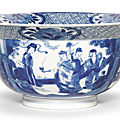 A blue and white bowl, kangxi period (1662-1722)