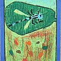 Insecte Mélanie Pastel gras sur papier couleur