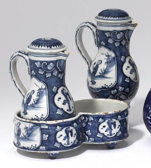 A Dutch Delft cruet set. Late 17th/ early 18th century. Alain.R.Truong