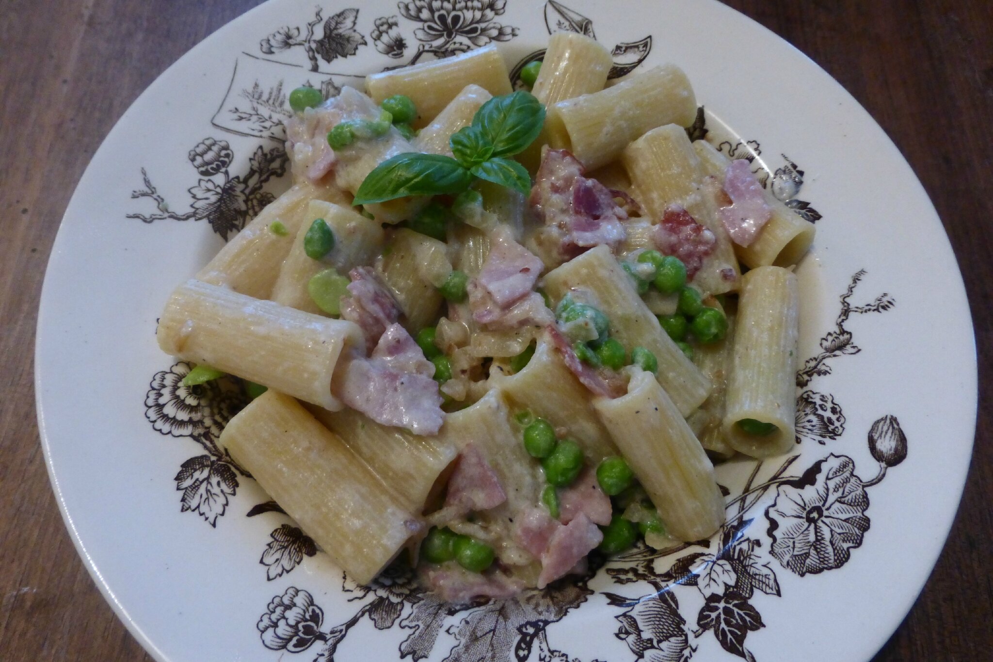Pâtes aux petits pois et au jambon (ou les pâtes du mercredi, qui réconfortent) La de