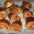 Petits pains feuilletés briochés au chocolat 
