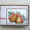 Carte kirigami en couleur : humm des fraises !