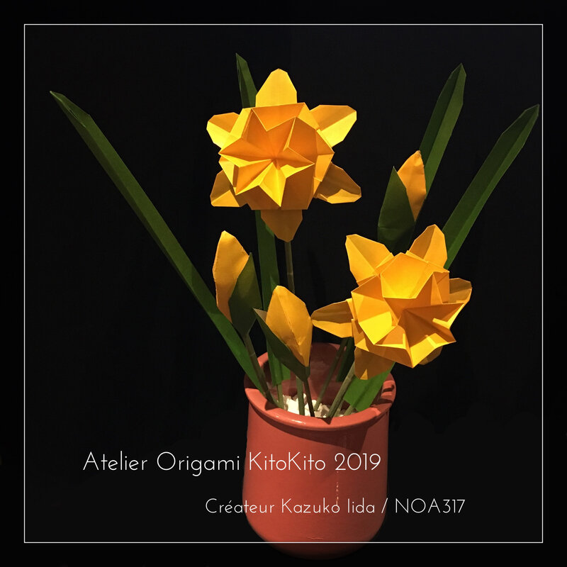 Narcisse 5 / Jonquille L'origami pas à pas / Atelier Origami KitoKito