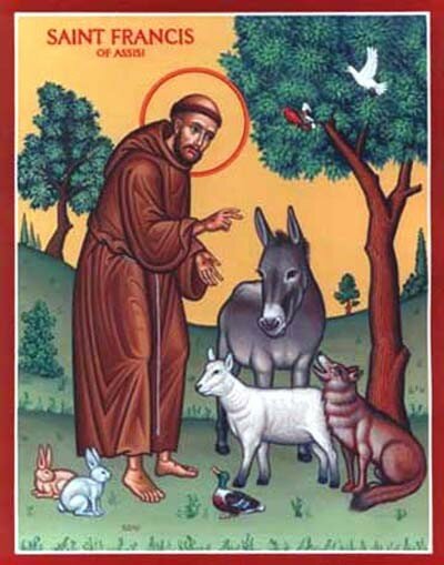 Icône de Saint François et les animaux