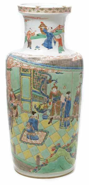 A Famille Verte Rouleau Vase, Kangxi Period