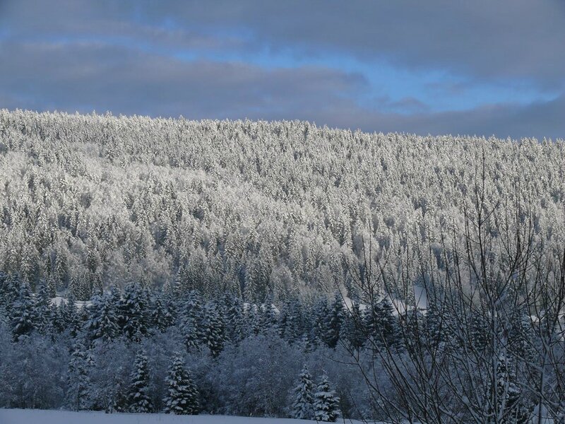 Lever de soleil après la neige