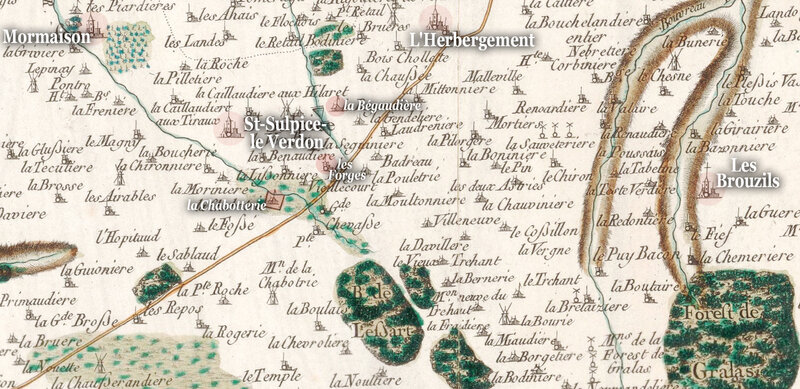 Carte Saint-Sulpice janvier 1793
