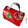 Mini Malette/ valise pour le gouter toile ciree cerise