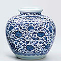 A blue and white jar, 18th century