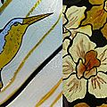 Colibri peinture sur verre