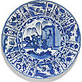 A large blue and white 'kraak' dish, ming dynasty, wanli period (1573-1619)