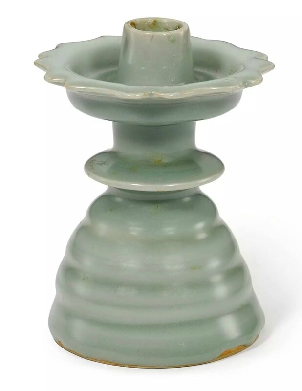 A 'Longquan' celadon-glazed candleholder, Song-Yuan dysnaty