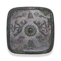 A rare bronze square mirror. tang dynasty (618-907)