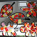 Feuilles d'automne avec papier de soie. gabarits en pièces jointes.