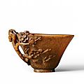 A good small rhinoceros cup, 18th-19th century