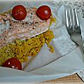 Papillotes de saumon au couscous épices douces