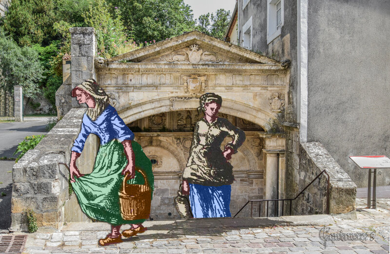 La fontaine des Quatre Tias (la fontaine des beaux esprits) de Fontenay-le-Comte, foyer de vie intellectuelle de la Renaissance