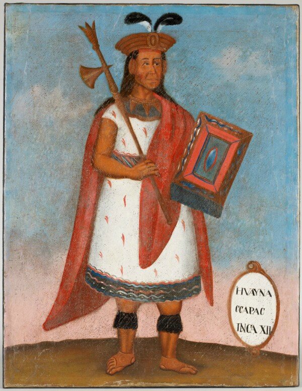 Portrait de Huayna Capac, Inca XII, XIXe siècle, Peinture à l'huile sur toile de coton, 43,8 x 34 x 1,5 cm